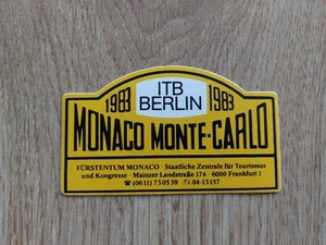 Fürstentum Monaco Monte Carlo Rallye Schild Aufkleber 80er - ITB Berlin Sticker - Bild 1 von 4