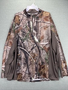 RealTree Men's 2XL Camo Long Sleeve 1/4 Zip Hunting Shirt Stretch AP HD - Picture 1 of 8