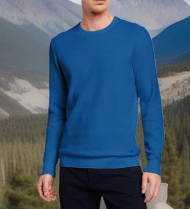 $195 THEORY Sweater Men’s M RILAND Eco Crewneck Pullover Preppy Cotton Textured - Picture 1 of 14