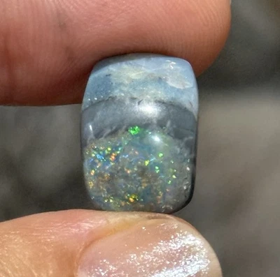 6.6ct 16.3x11x5.4mm Australian Black Mintabie Opal Cabochon Gem Cushion Cut - Image 1 of 4