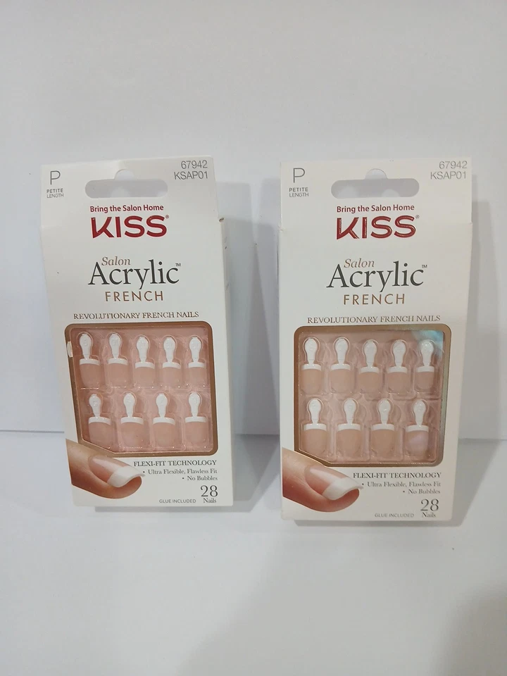Kiss Salon Acrylic French Nails Petite Length Ksap01 67942