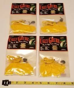4 Packs Ugly Grubz Weedless Soft Plastic Spinner Grub made for Treble Hooks-New - Picture 1 of 1