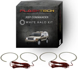 Kit de halo de faros LED ojo de ángel blanco para faros Jeep Commander 2006-2010 - Imagen 1 de 2