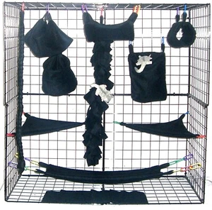 midnight black *Sugar Glider Cage set * Rat * double layer Fleece - Picture 1 of 1