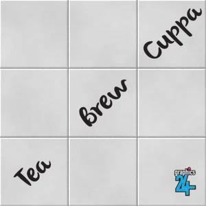 Tea Words Vinyl Wall Tile Stickers Decals Kitchen Home Decor - Picture 1 of 2