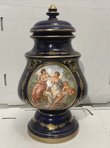 Vintage Keramos Capodimonte Porzellan Vase/Urne. Colbolt blau. Italien - Bild 1 von 9