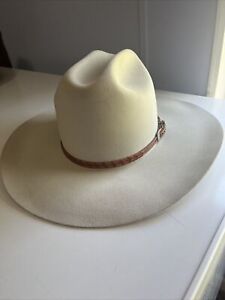 RESISTOL 0402 Cattleman 4X Hat Size 7-3/8 171 Silver Belly Self Conforming