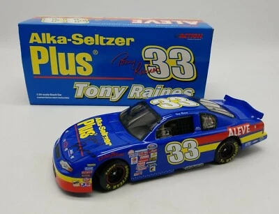 Action TONY RAINES #33 Signed Aleve Alka Seltzer 2000 Monte Carlo 1/24 Diecast - Image 1 of 4