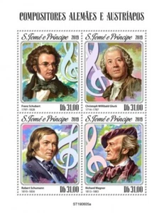 St Thomas - 2019 German-Austrian Composers - 4 Stamp Sheet - ST190605a - Picture 1 of 1