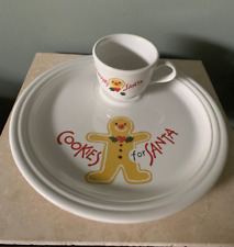 Homer Laughlin FIESTAWARE Cookies For Santa GINGERERBREAD MAN 10 3/4" Plate &Cup