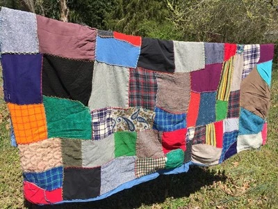 Antique Primitive PATCHWORK QUILT Amish Unique Paisley Patches HANDMADE 67/54 - Image 1 of 4