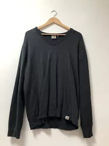 Hype Men's Carhartt Mini Logo Longsleeve Tshirt V-neck Grey XL size - Picture 1 of 6