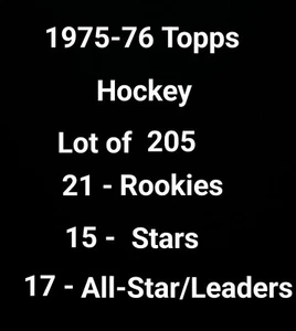 1975-76  Topps Hockey Cards.  Lot of 205  Midgrade to Lowgrade Mix.  Lot #3 - Imagen 1 de 3