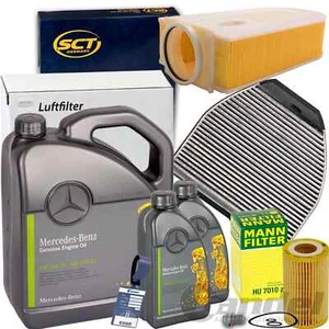 JUEGO DE FILTROS + ACEITE ORIGINAL 5W30 MERCEDES CLASE C E W S 204 212 A C 207 GLK X204 - Imagen 1 de 8