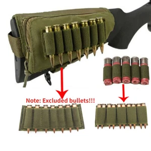 Tactical Hunting Shotgun Rifle Shell Butt Stock Ammo Holder Pouch Bag Cheek Pad - Picture 1 of 23