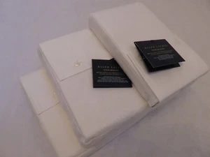 Ralph Lauren Lovan Jacquard Glen Plaid 4P king Sheet Off White $685 - Picture 1 of 4
