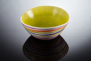 BASSANO runde mediterrane Schale Schüssel Streifen italienische Keramik. 23x9 - Bild 1 von 1