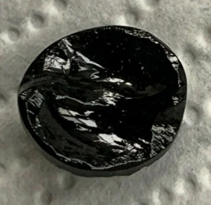 6x Glasknopf - schwarz - bucklige Mitte - ca. 13mm Oval - mit Glasöse   - Bild 1 von 4