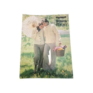 1978 Brawny Blarney By Bernat 241 Vintage Knitting Sweater Patterns - Picture 1 of 8
