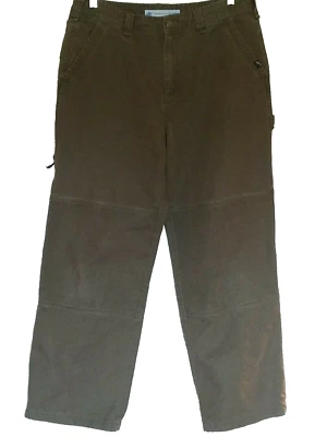 Calça masculina Eastern Mountain Sports tamanho 34 utilitária joelho duplo 6 bolsos cáqui  - Imagem 1 de 4