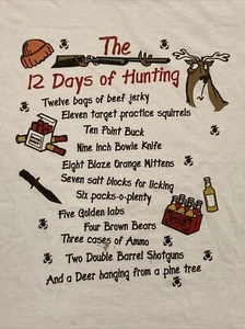 Austin Clothing Co. "12 Days of Hunting" Christmas White Funny T-Shirt Men's XL - Picture 1 of 10
