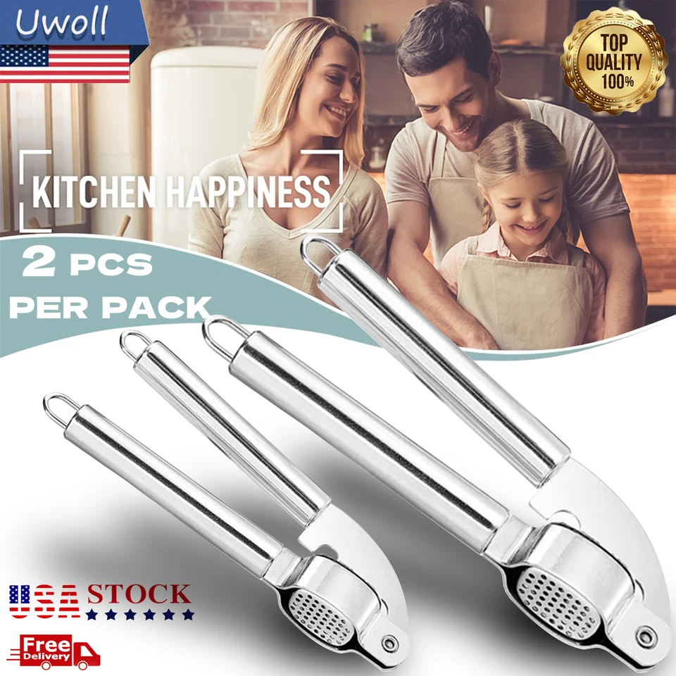 Prensa de ajo trituradora exprimidor trituradora picadora acero inoxidable herramienta de cocina manual Foto 1 de 4