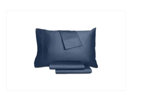 Aq Textiles Percale Solid 4-Pc. Sheet Set, King - Navy - Picture 1 of 1