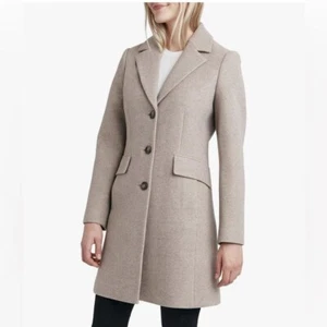 Laundry by Shelli Segal Women's Faux Wool Coat with Notch Collar Size Medium NWT - Picture 1 of 16