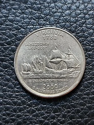 2000 P-State Virginia Quarter- Circulated Good Condition - Image 1 of 2