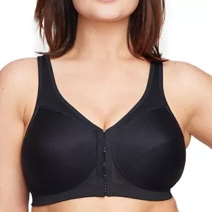 Glamorise Full Figure MagicLift Front-Closure Posture Wirefree Bra Black 44J - Picture 1 of 6
