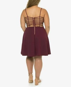 Vestido B Darlin Talla Grande 16W PLUS Sweetheart Tirantes Ajuste y Dobladillo Acampanado Vino FU398 - Imagen 1 de 2