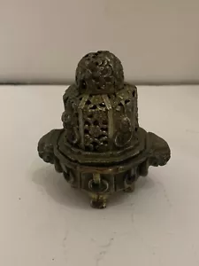 Antique Art Deco 1930's Silver Tone Metal Ornate Urn Incense Burner Japan - Picture 1 of 7