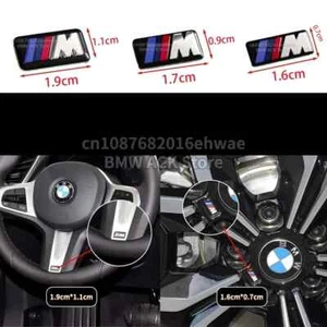 For All BMW M Badge Car Steering Wheel Hub Caps Center Emblem Badge DIY Sticker - Picture 1 of 16