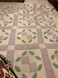 Beautiful Vintage Pastels Hand Made Quilt 83 X 95.5 Inches - Picture 1 of 10