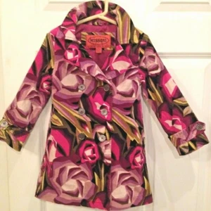 Missoni for Target Girls Trench Coat Kids Core Barbie Pink Velour Size L/ 2T-3T - Picture 1 of 3