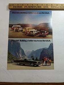 VINTAGE ORIG.1972 Chevrolet Caprice & Suburban, Vega Wagon Postkarte Prospekt   - Bild 1 von 2