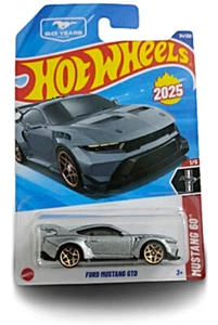 HOT WHEELS 2025 # 34/250 FORD MUSTANG GTD MUSTANG 60 LAT SILVER Długa karta - Zdjęcie 1 z 6