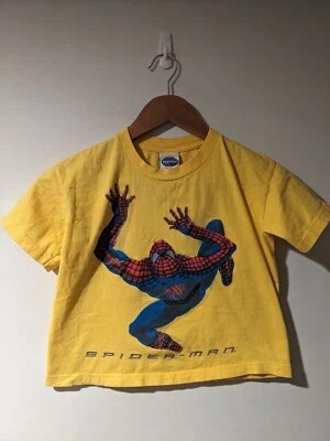 Vintage 2002 Spider-Man Marvel Comic Movie Promo YOUTH Large Yellow T-Shirt - Image 1 of 4