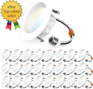 Sunco 24 Pack 4 Inch LED Recessed Lights, Retrofit Can Lighting, 660 LM, 11W (40 - Picture 1 of 12