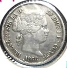 1868 Philippines 20 Centavos 90% Silver - Free Shipping!!