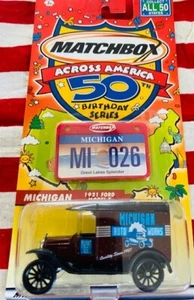2001 MATCHBOX ACROSS AMERICA 50TH BIRTHDAY SERIES MICHIGAN MODEL T -NIB - Picture 1 of 2