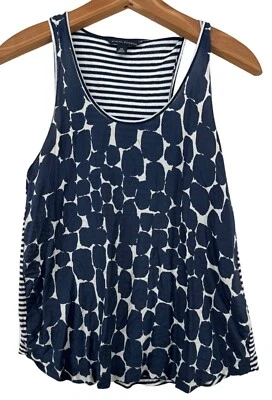 Топ женский Banana Republic размер XS шелк смешанные материалы темно-синий майка современный город люкс - Изображение 1 из 4