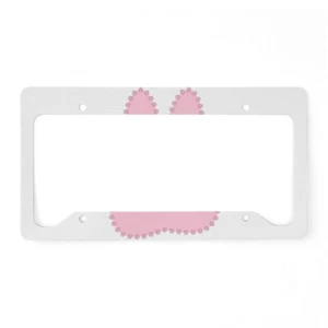 CafePress 100% Pink Dog Pawprint License Plate Holder License Frame (1387137398) - Picture 1 of 2