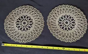 Par de tapetes de plástico vintage de 8,5" de diámetro - Imagen 1 de 4