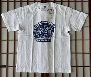 Uniqlo Keith Haring X Tokyo Koen Street UT White w Blue Graphic T Shirt Size S - Picture 1 of 6