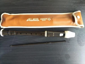 Aulos G Sopranino Recorder Brown Case Used YYB - Picture 1 of 7