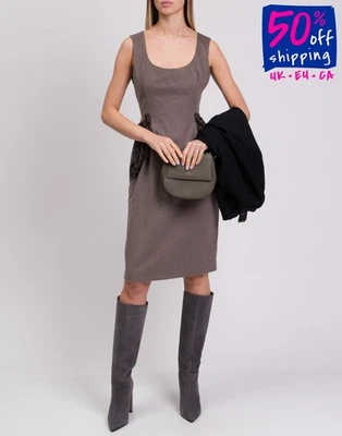 RRP€1100 ERMANNO SCERVINO Angora Wool Dress IT42 US6 UK10 M Lined Made in Italy - Image 1 of 4