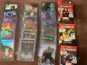3- 2022 UNO Ultimate Add-Ons Miles Morales/ Spiderman/ Scarlet Witch w RARE FOIL - Picture 1 of 5