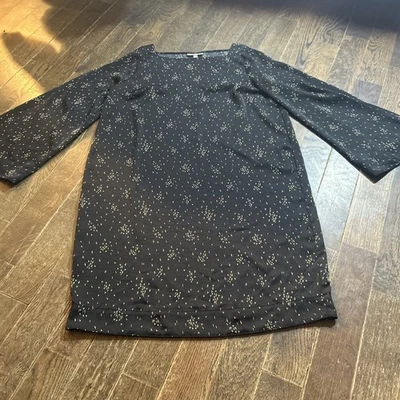 Vestido Prólogo Mujer Med Negro Cuello Barco Manga Campana Hasta la Rodilla Pullover Foto 1 de 4