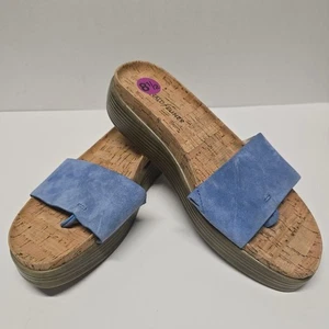 Donald J. Pliner Damen-Plateausandalen Fidschi blau Wildleder Größe 8,5 NEU - Bild 1 von 8